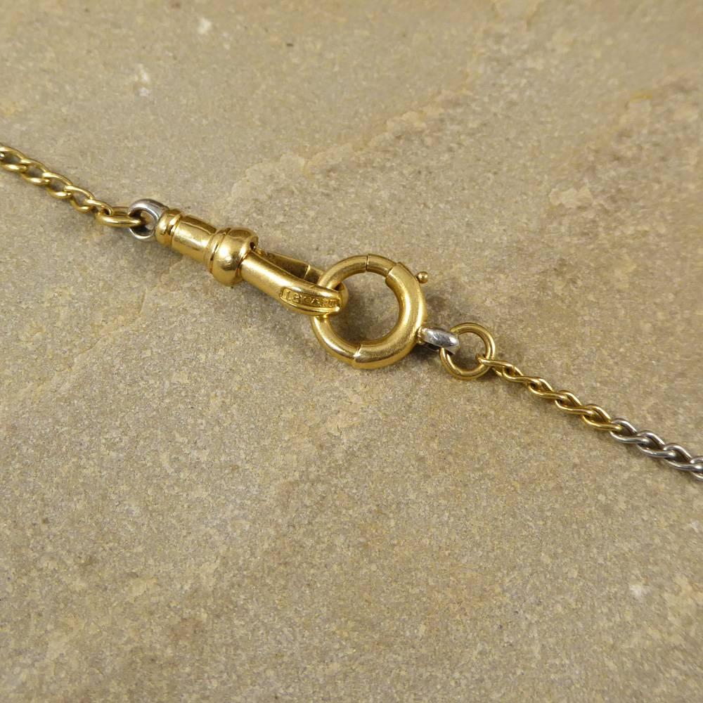 Women's Edwardian Albert Chain Bracelet or Choker Necklace in 18 Carat Gold and Platinum