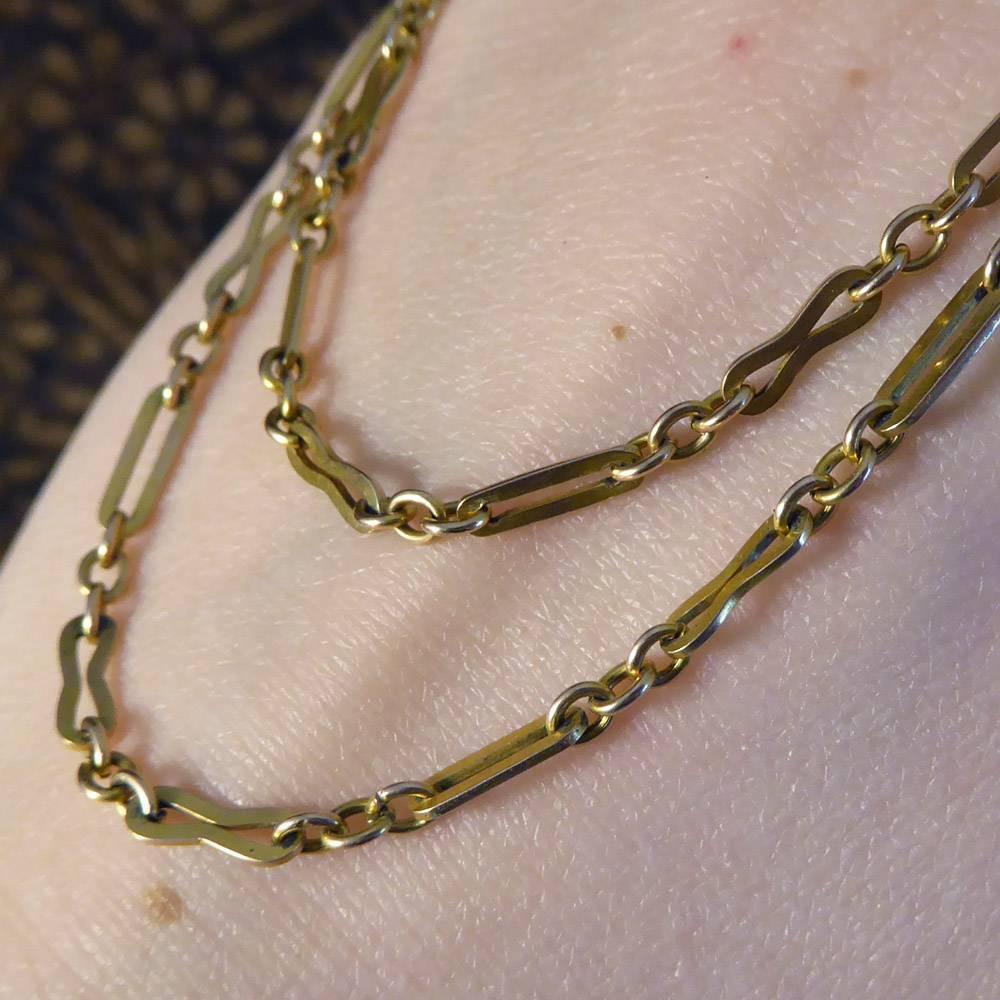 Women's or Men's Antique Victorian Guard Chain in 9 Carat Gold