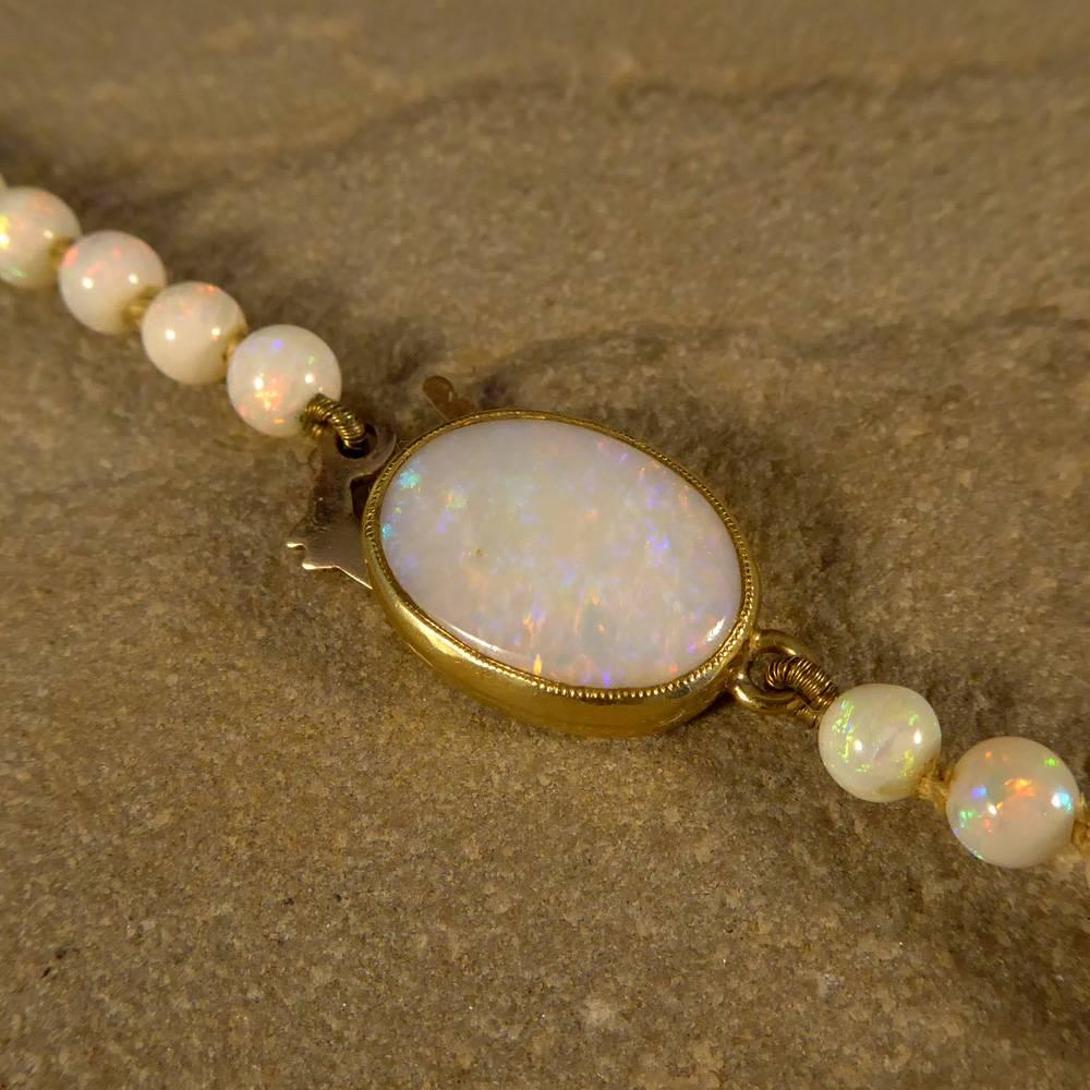 Women's Edwardian Opal Beaded Necklace with 15 Carat Gold Clasp
