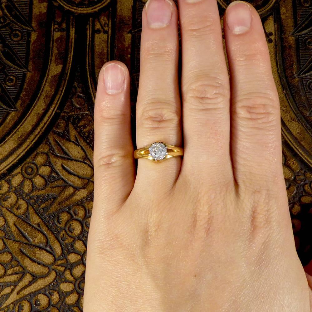 Late Victorian Gypsy Set Diamond Ring in Platinum and 18 Carat Gold 2