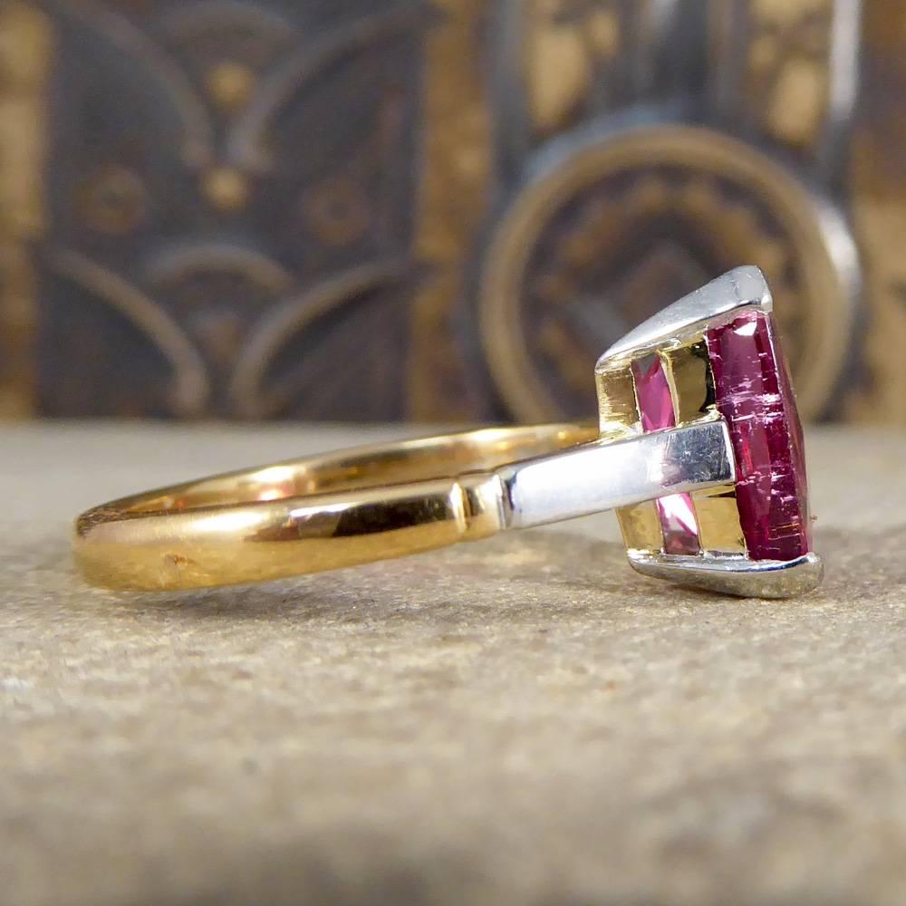 Art Deco Pink Tourmaline 22 Carat Gold Ring, circa 1930s