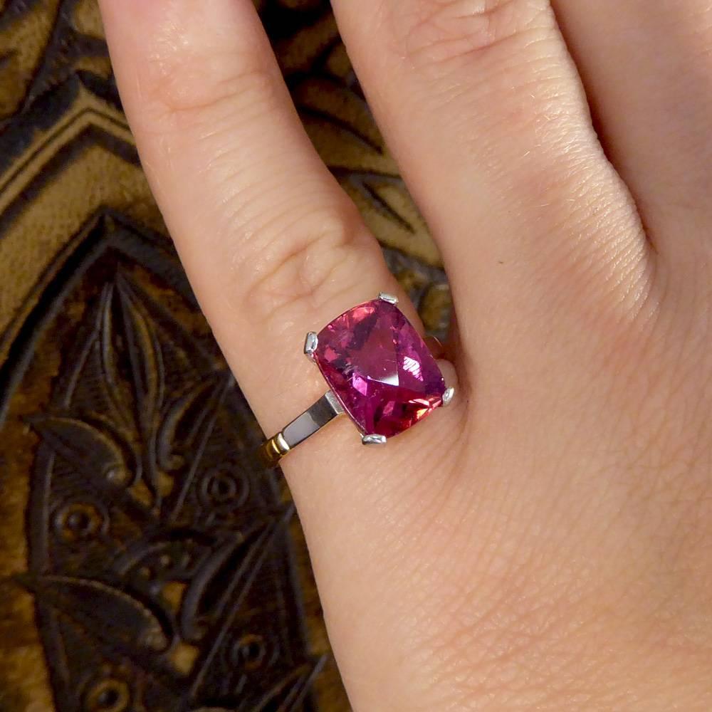 Pink Tourmaline 22 Carat Gold Ring, circa 1930s 2