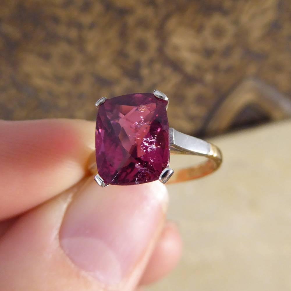 Pink Tourmaline 22 Carat Gold Ring, circa 1930s 4