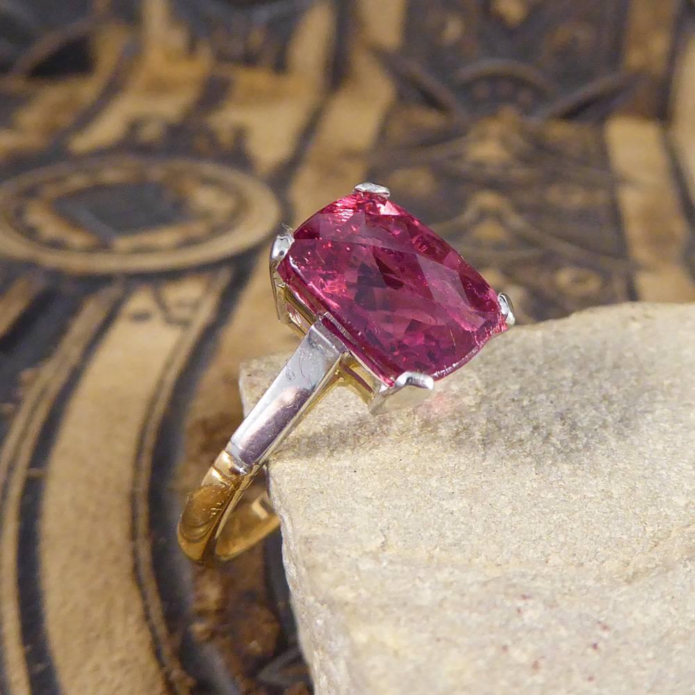Pink Tourmaline 22 Carat Gold Ring, circa 1930s 5