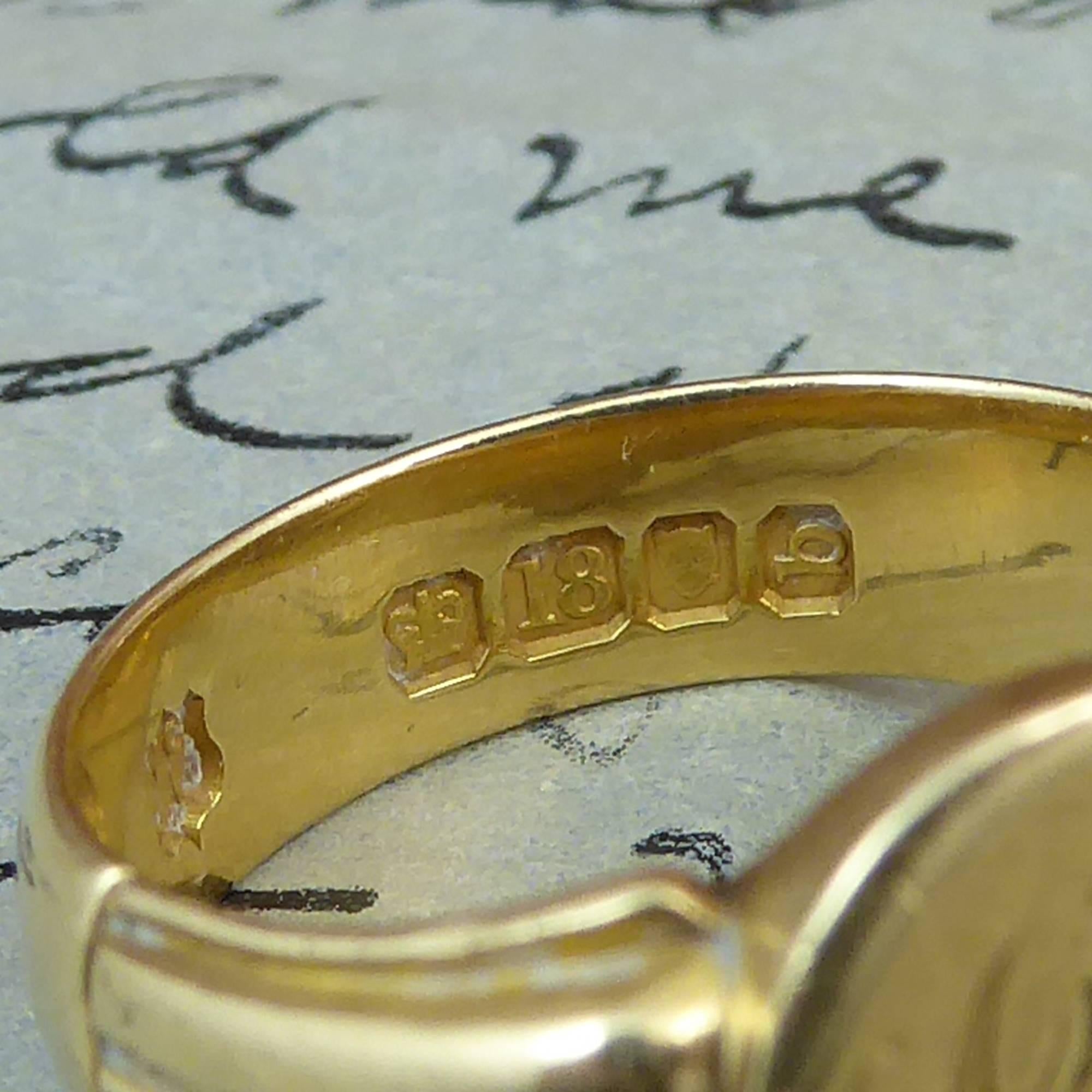 Edwardian Antique Gold Gents Signet Ring, Hallmarked London 1911, 18 Carat Gold 5