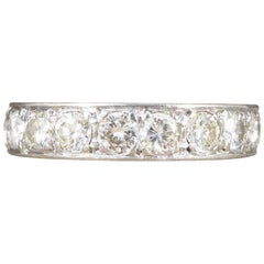 Vintage Art Deco 2 Carat Diamond Eternity Ring in 18 Carat White Gold