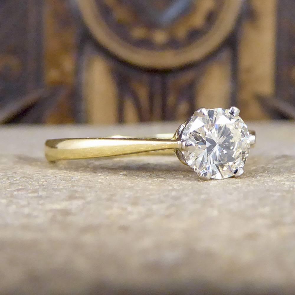 This classic 0.50ct Diamond solitaire ring would make the perfect engagement ring. The simple six claw mount accentuates the beauty and clarity of the stone, with the head being modelled in 18ct White Gold with beautiful detail to the shank and the