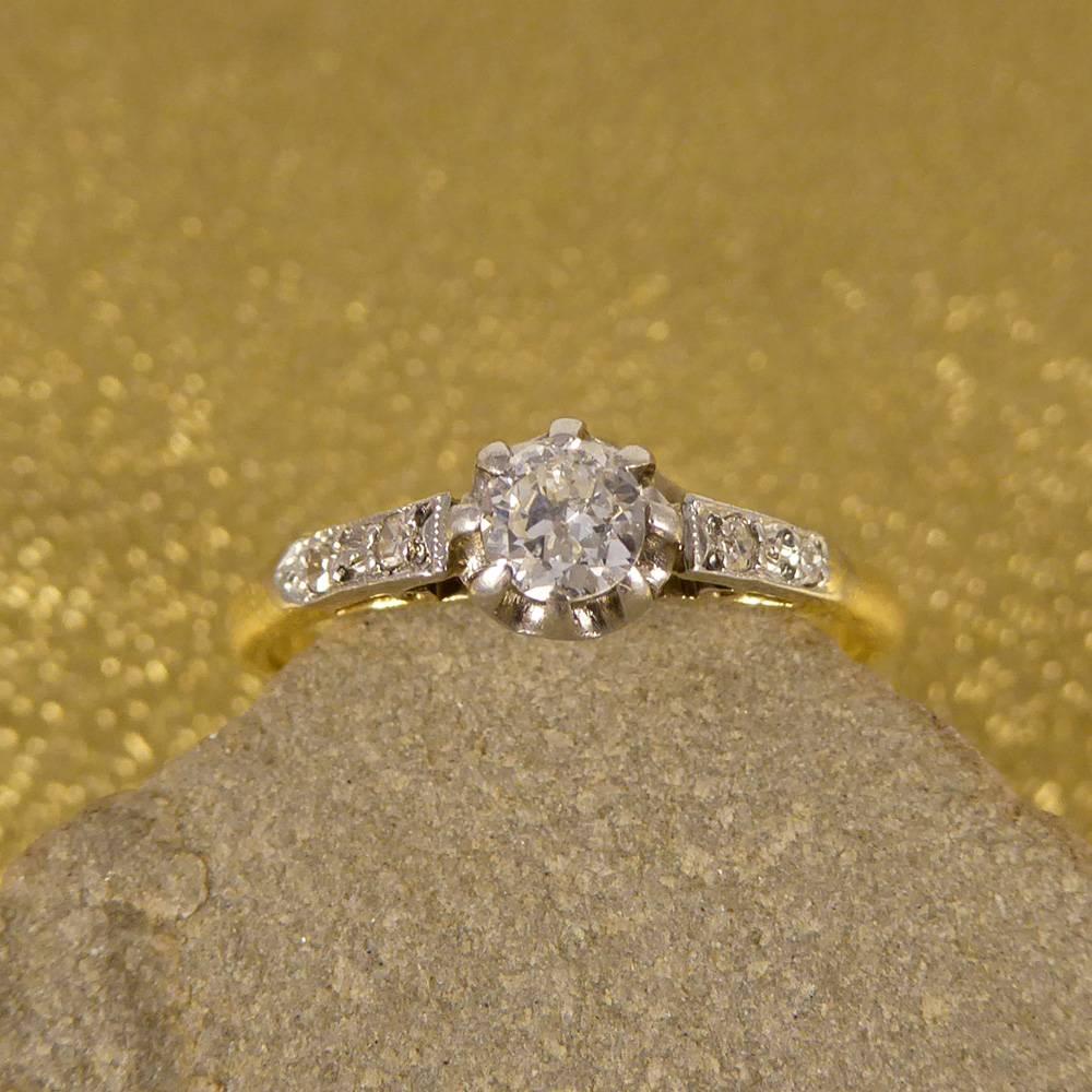 Edwardian Diamond Engagement Ring in 18 Carat Gold and Platinum 3