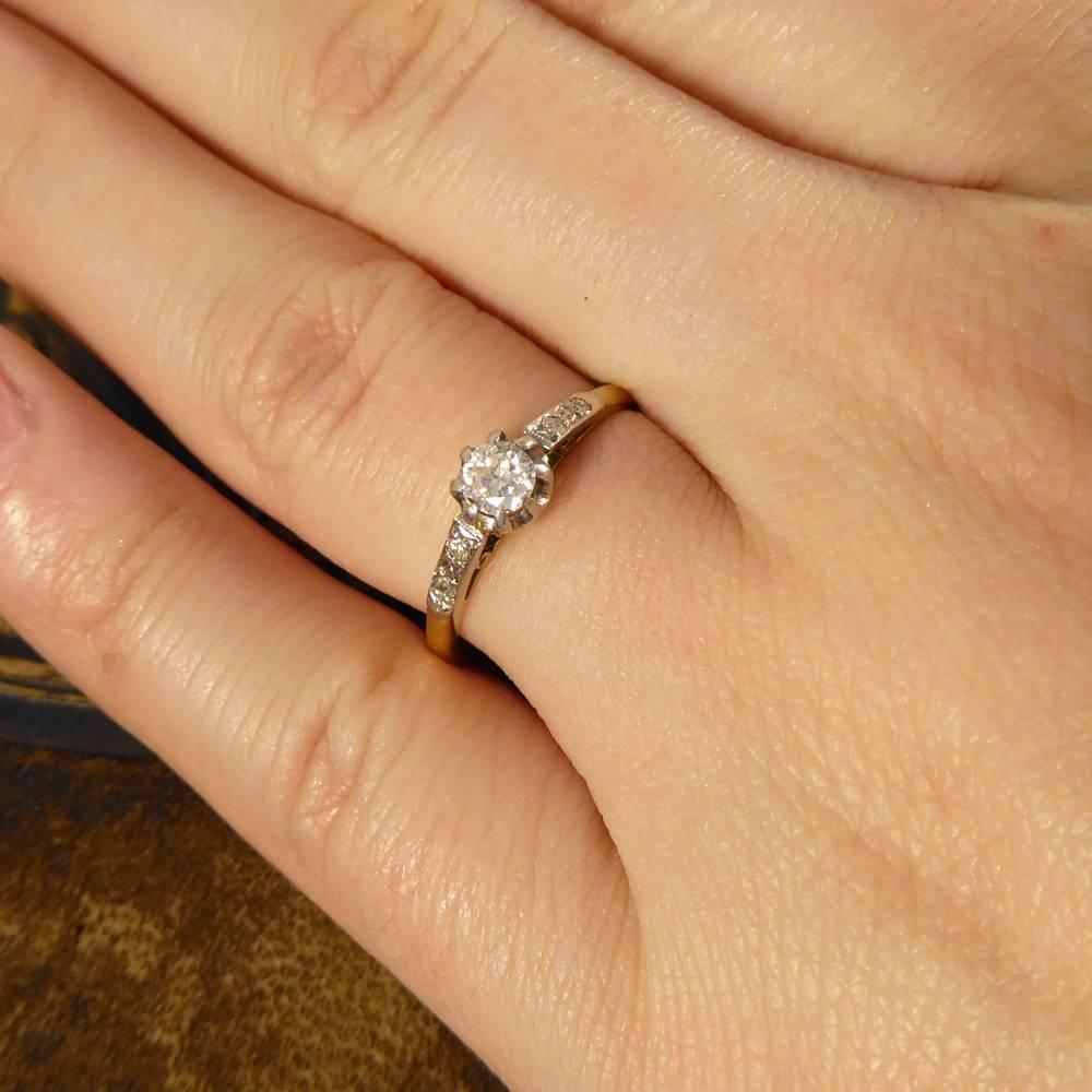 Edwardian Diamond Engagement Ring in 18 Carat Gold and Platinum 4