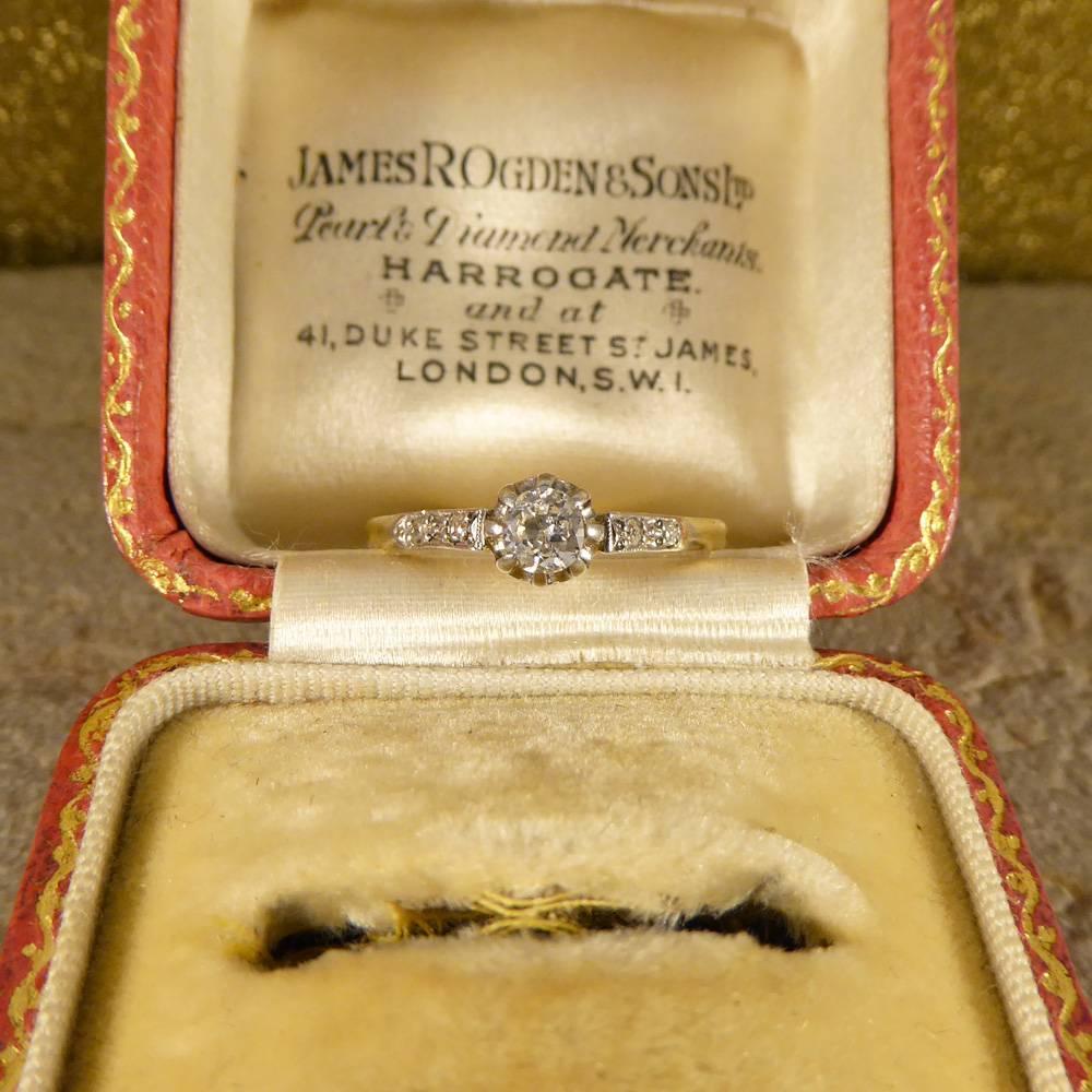 Edwardian Diamond Engagement Ring in 18 Carat Gold and Platinum 5
