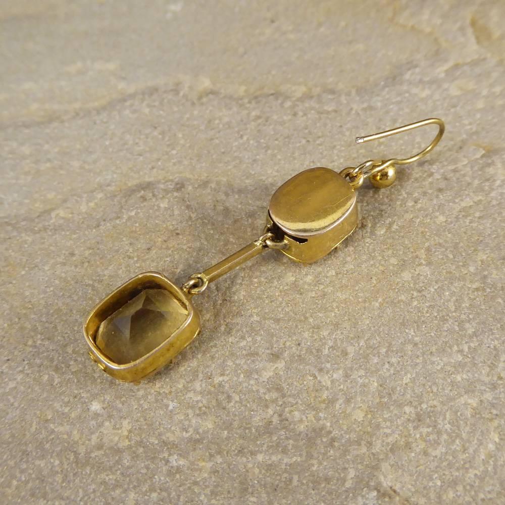 antique citrine earrings