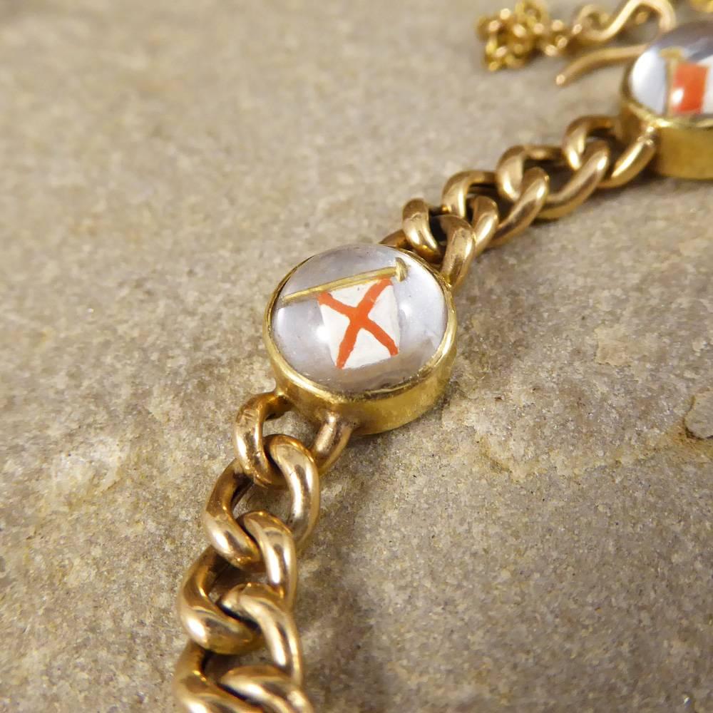 Antique Edwardian Nautical 15 Carat Gold Bracelet In Good Condition In Yorkshire, West Yorkshire