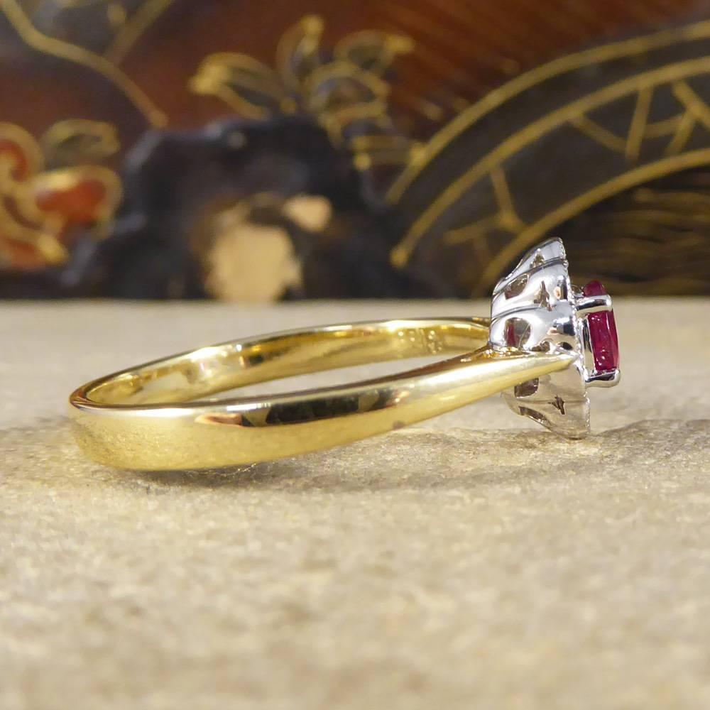 18 carat gold ruby and diamond ring