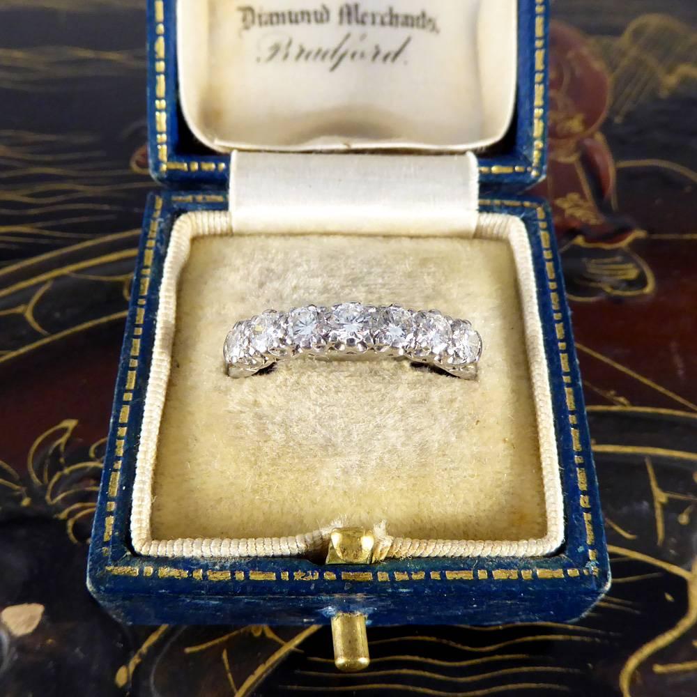 Vintage Multi Stone Diamond 18 Carat White Gold Ring 5