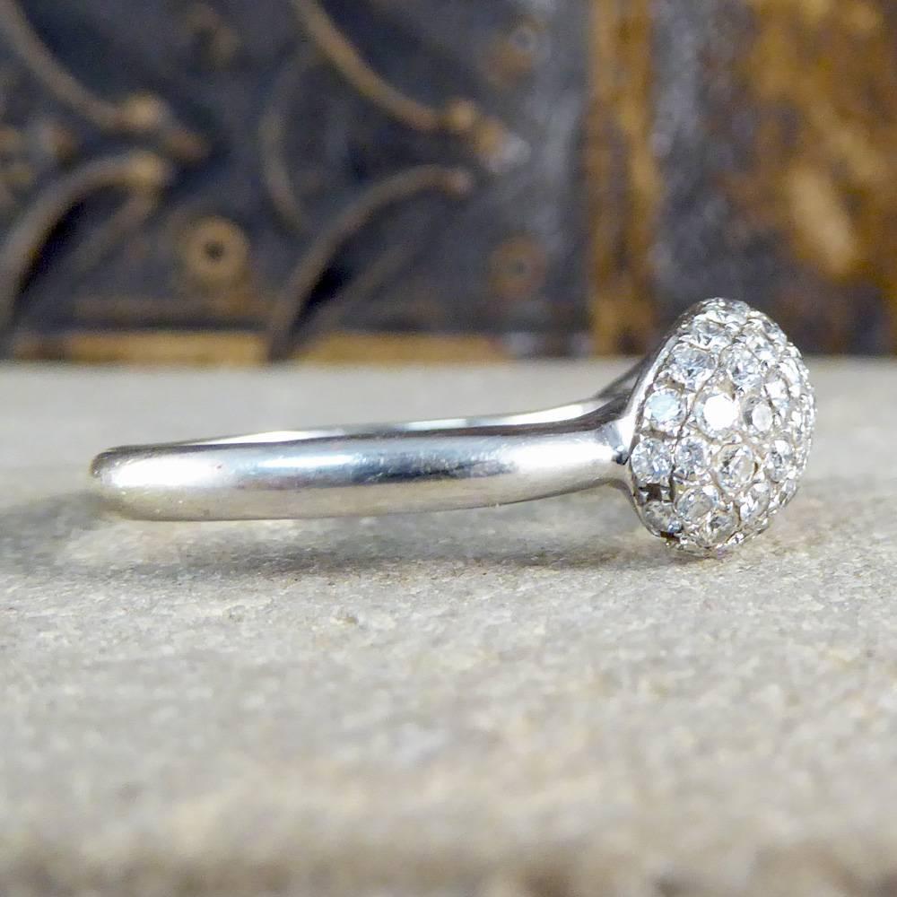 Contemporary Diamond Teardrop Set Diamond Ring in 18 Carat White Gold