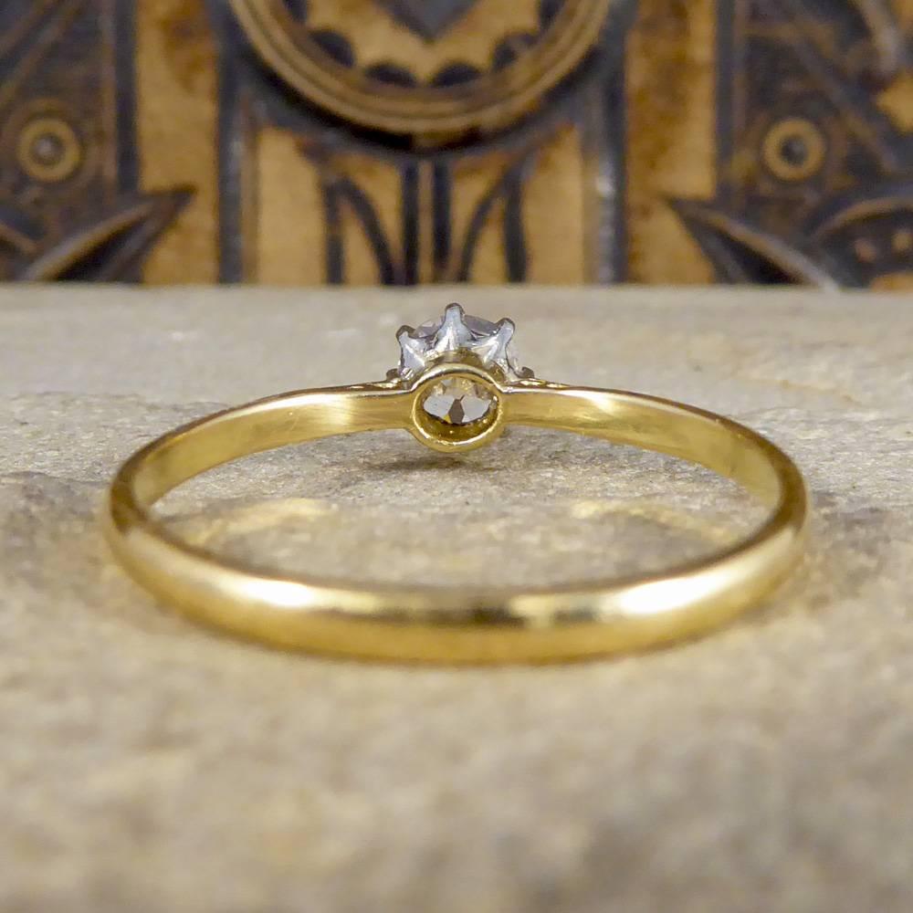 Women's Antique Edwardian 0.50 Carat Solitaire Diamond Engagement Ring in 18 Carat Gold