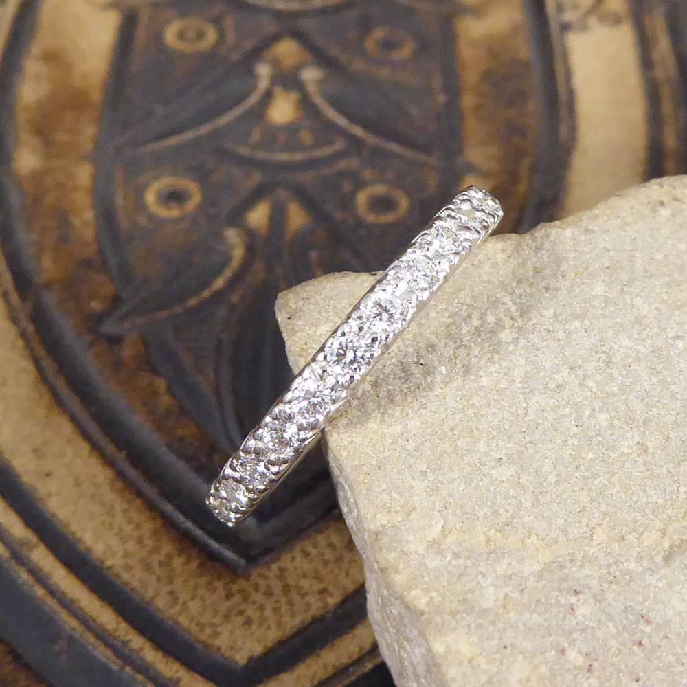 Women's Large Full Diamond Eternity Ring Set in Platinum