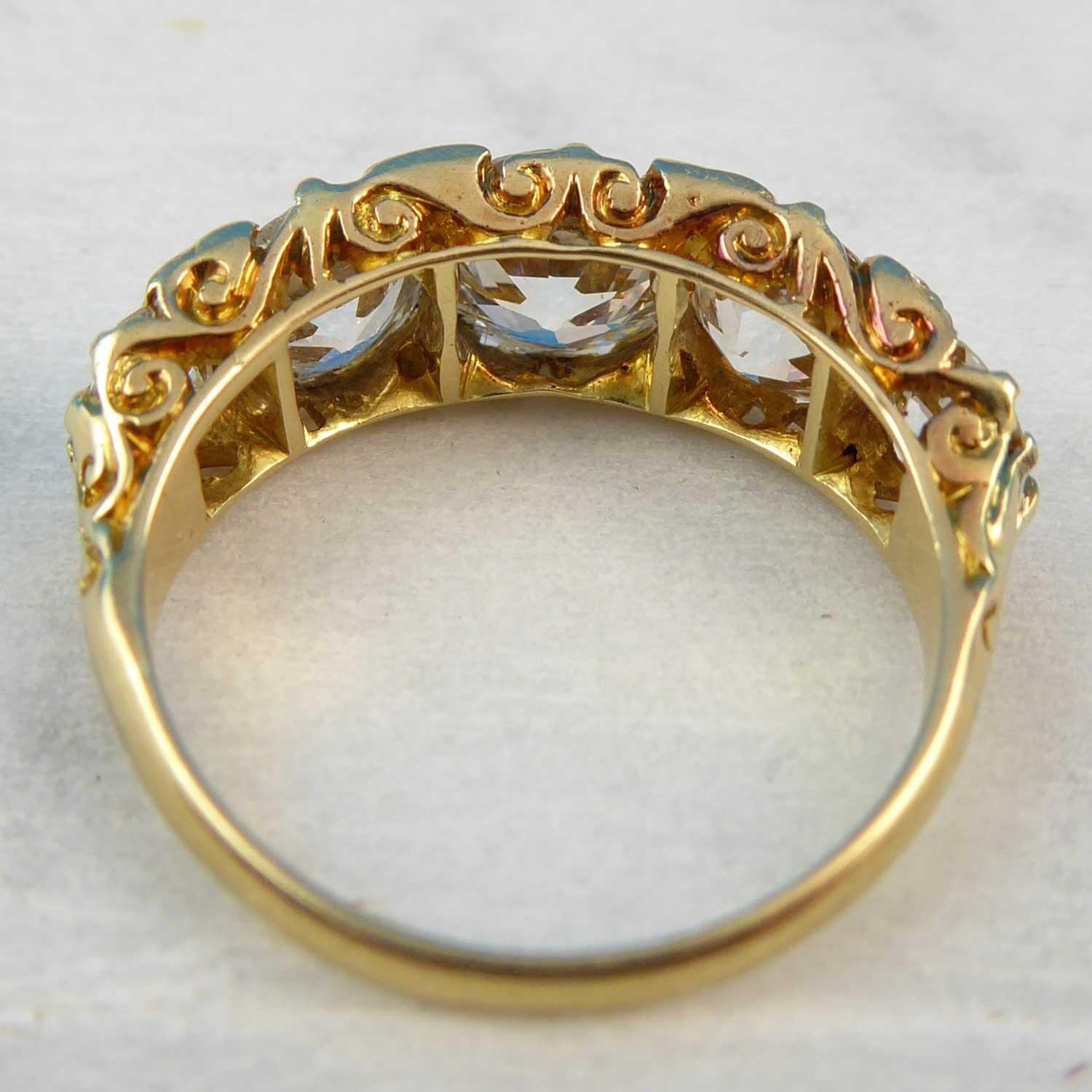Victorian 3.18 Carat Diamond Ring, Old European Cut Diamonds, circa 1890 1