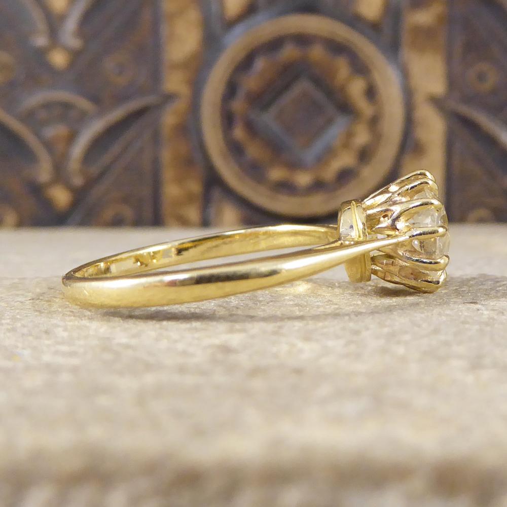 Old European Cut Vintage 1.50 Carat Diamond Claw Set Engagement Ring in 18 Carat Yellow Gold