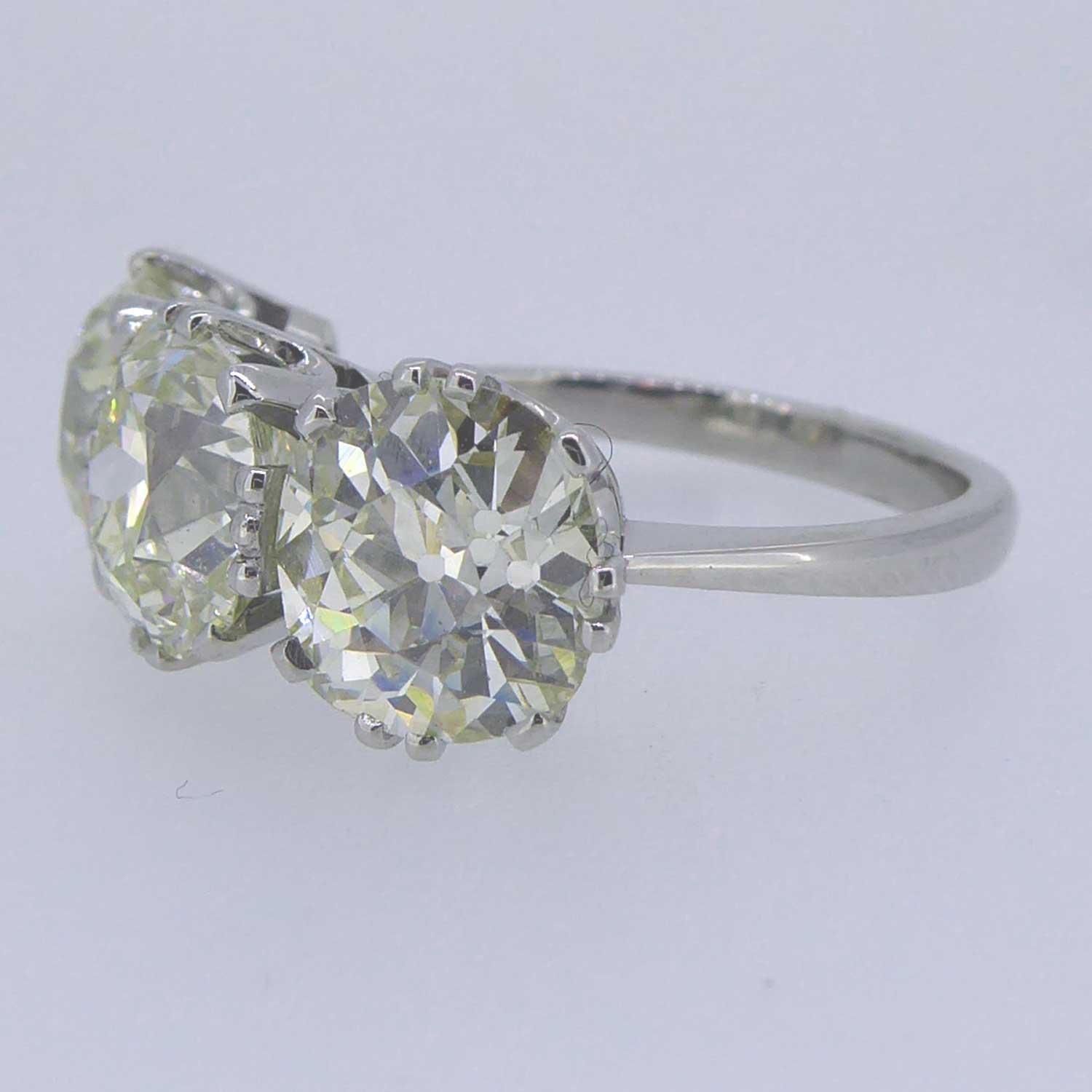 Women's or Men's Victorian Old Cut Diamond Ring, 7.39 Carat, Remounted in Platinum Setting
