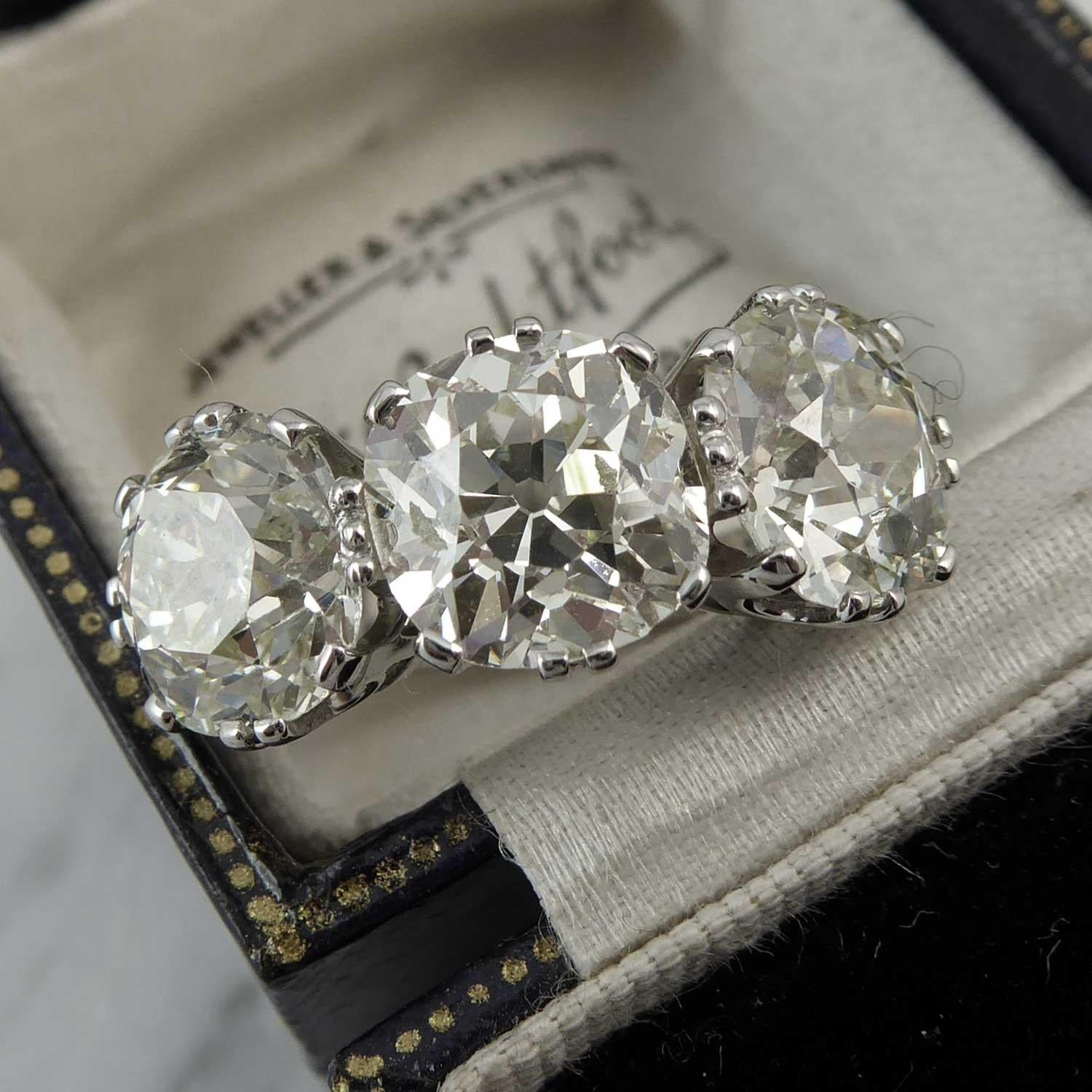 Victorian Old Cut Diamond Ring, 7.39 Carat, Remounted in Platinum Setting 2