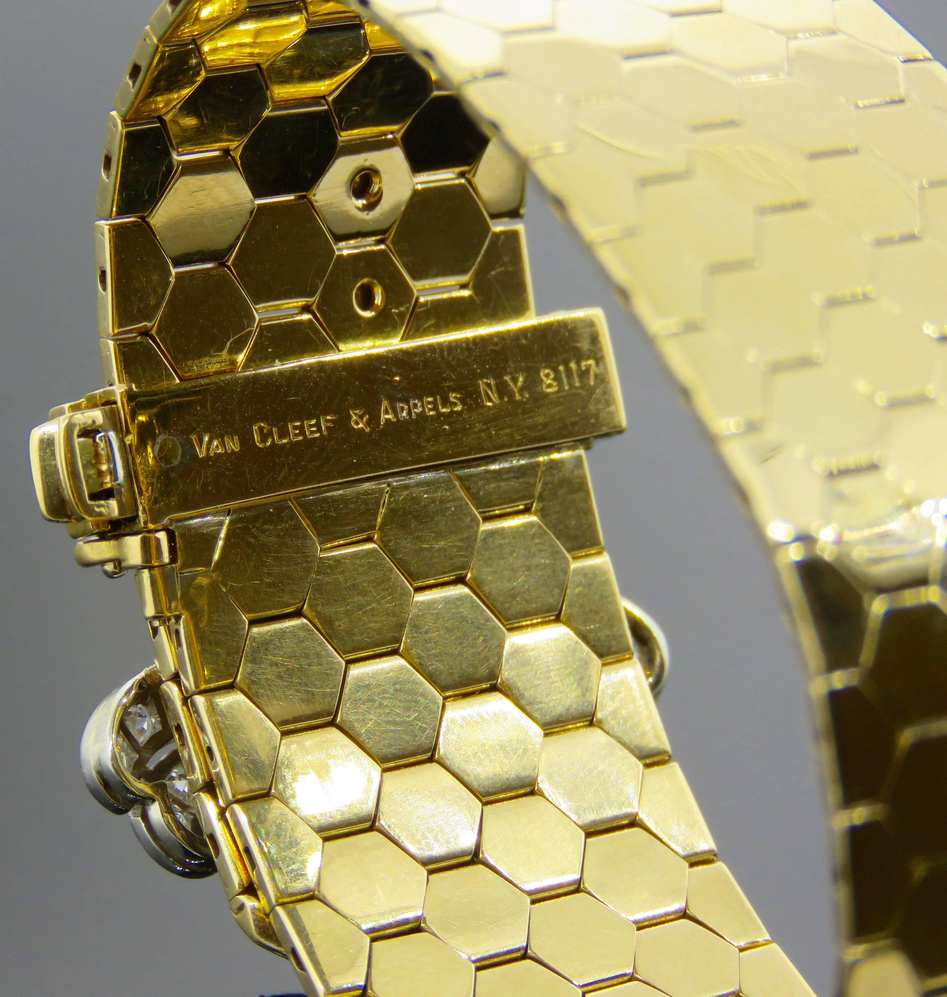 Retro Van Cleef & Arpels Diamond Gold  Buckle Bracelet 3