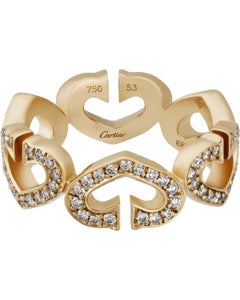 Cartier Yellow Gold C Heart Diamond Ring