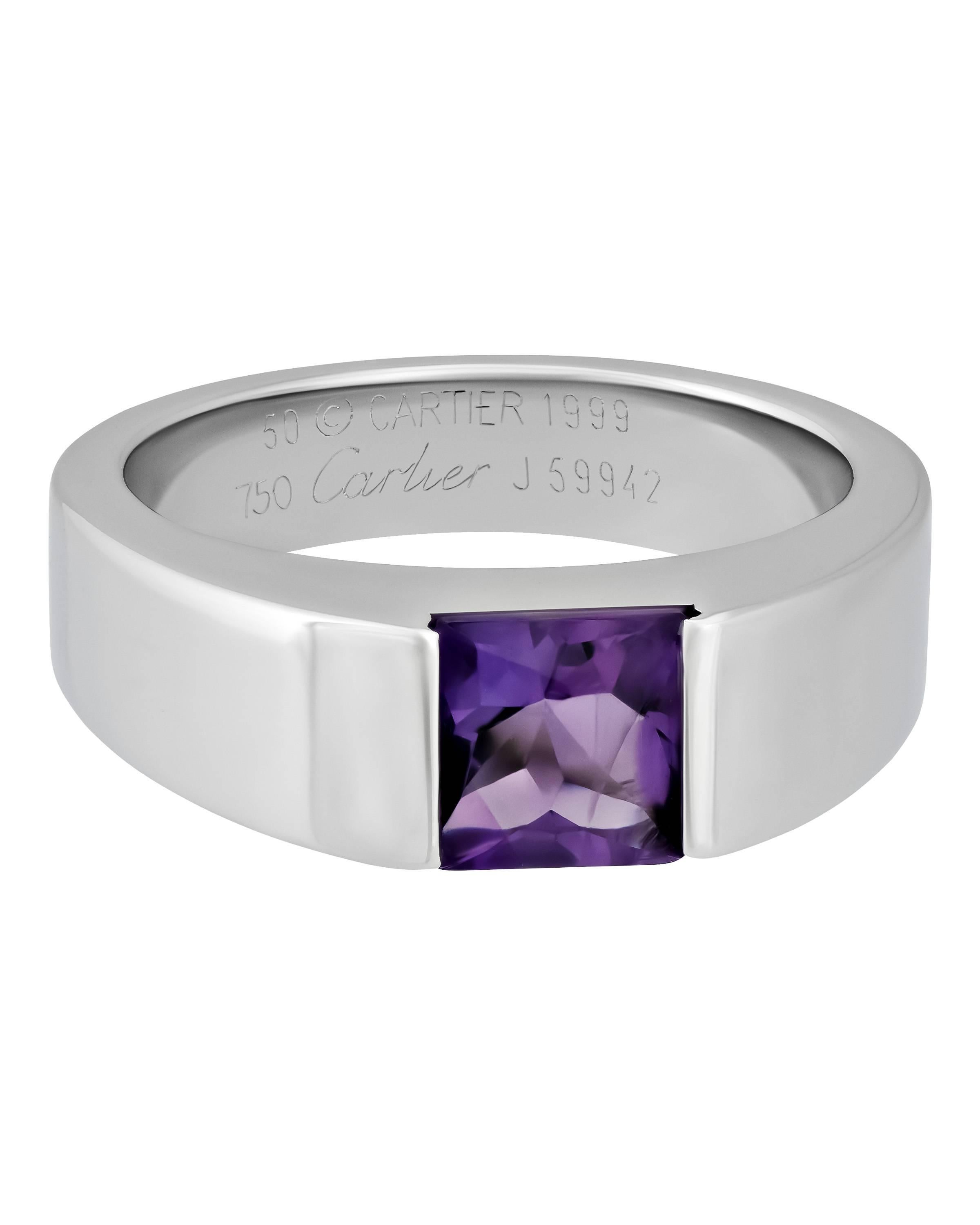 Amethyst is a gem of peace and balance, and this extraordinarily chic ring is certainly enough to inspire serenity.

METAL TYPE: 18K White Gold
TOTAL WEIGHT: 9.8g
RING SIZE: 5.5