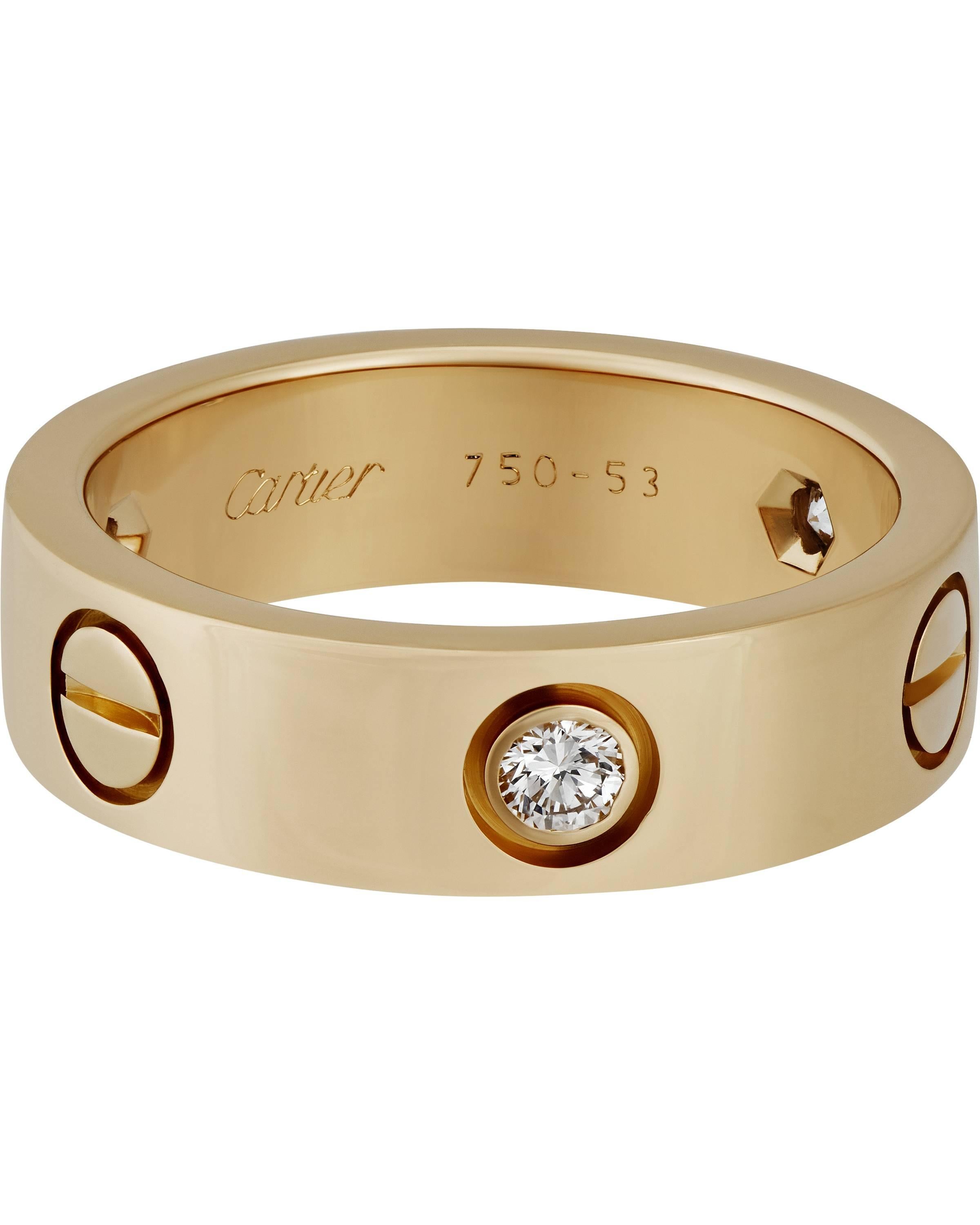 Brand: Cartier
Material: Gold
Metal: 18K Yellow	
Metal Purity: 750	
Main Stone: Diamond
Finger Size 6.75
