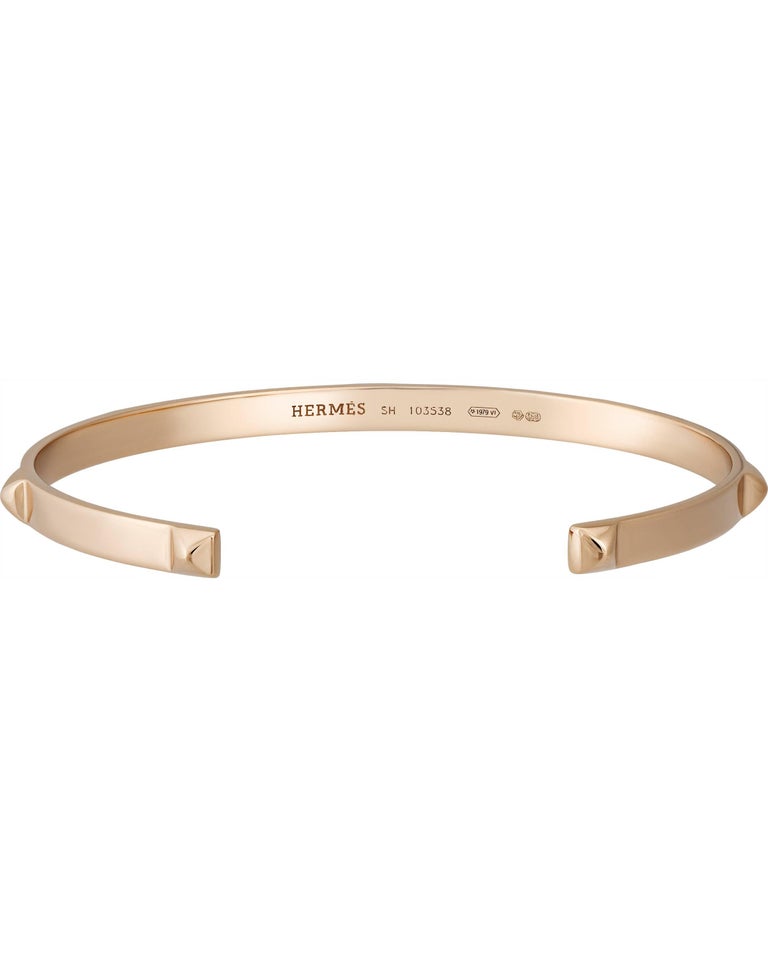 Hermes Rose Gold Bangle Bracelet at 1stDibs | hermes gold bangle