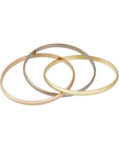 Cartier 18 Karat Yellow/Rose/White Gold, Trinity Bangle