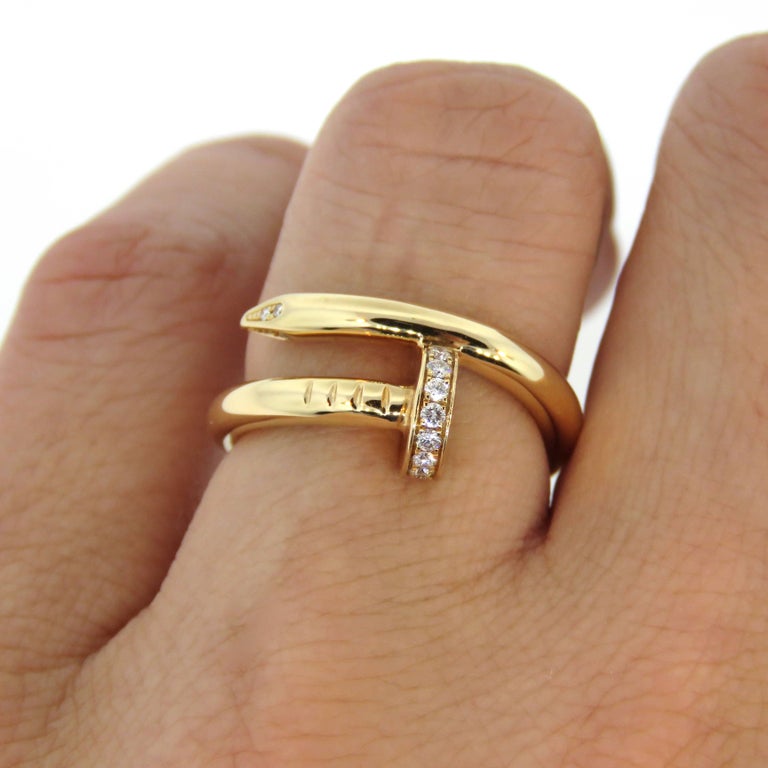 Cartier Diamond Pink Gold Juste Un Clou Nail Ring at 1stDibs | cartier nail  ring, nail ring cartier, cartier ring nail