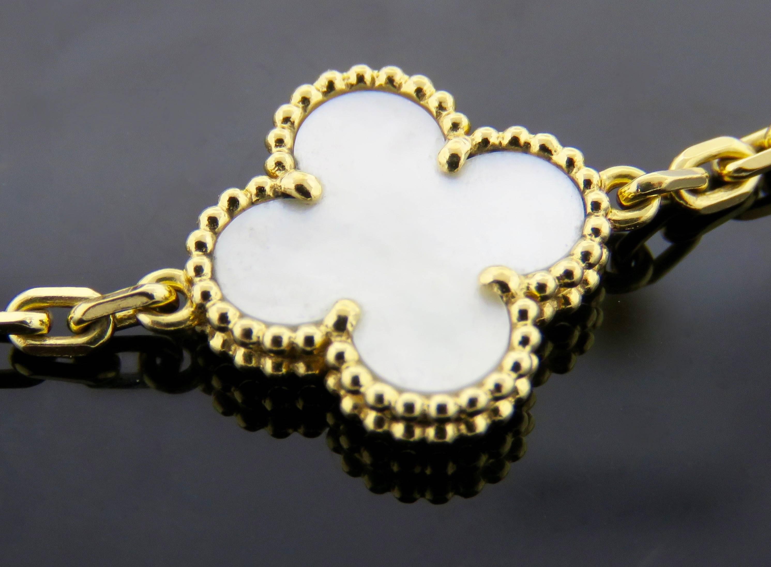 Van Cleef & Arpels Alhambra Mother-of-Pearl Necklace and Bracelet Set 1