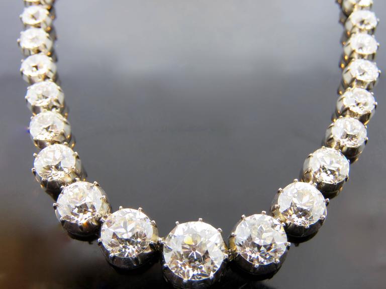 Antique Graduated Diamond Riviere Necklace at 1stDibs antique diamond
