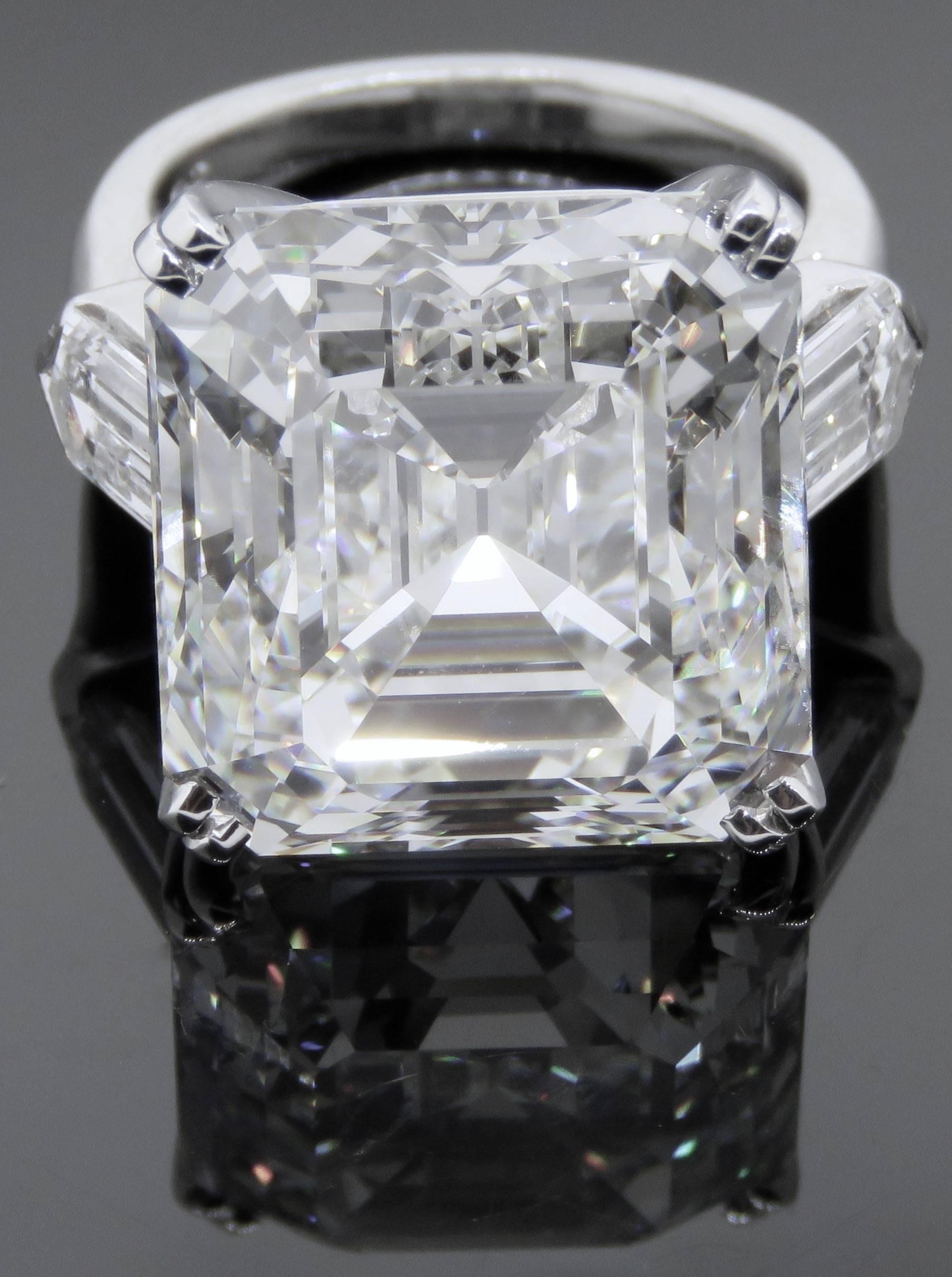 Emerald Cut Carvin French 24 Carat Diamond Engagement Ring