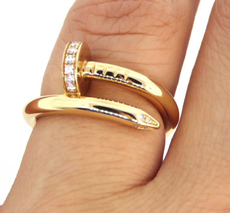 Cartier Diamond Pink Gold Juste Un Clou Nail Ring at 1stDibs cartier