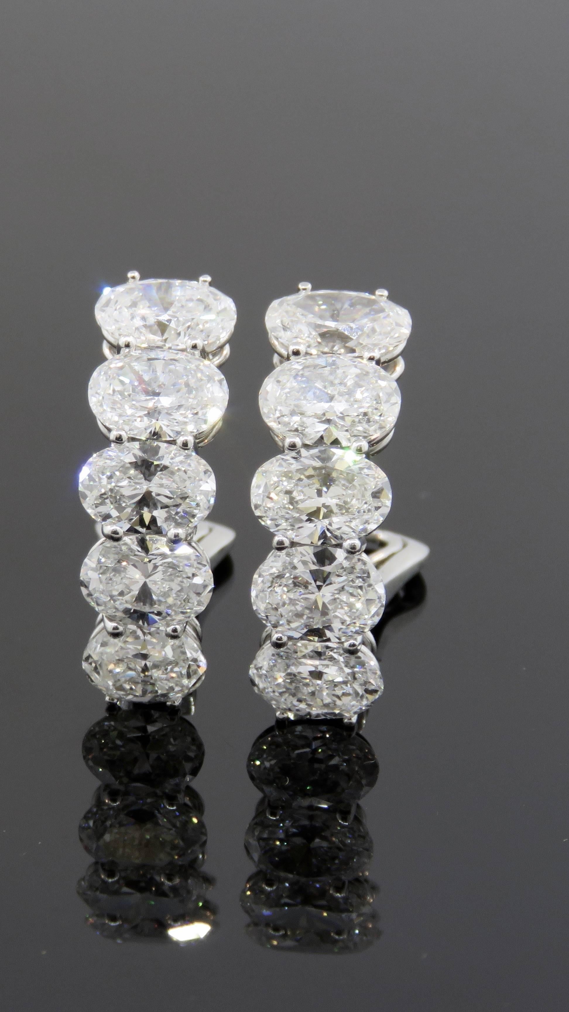 Van Cleef & Arpels Platinum Oval Diamond Earrings 3