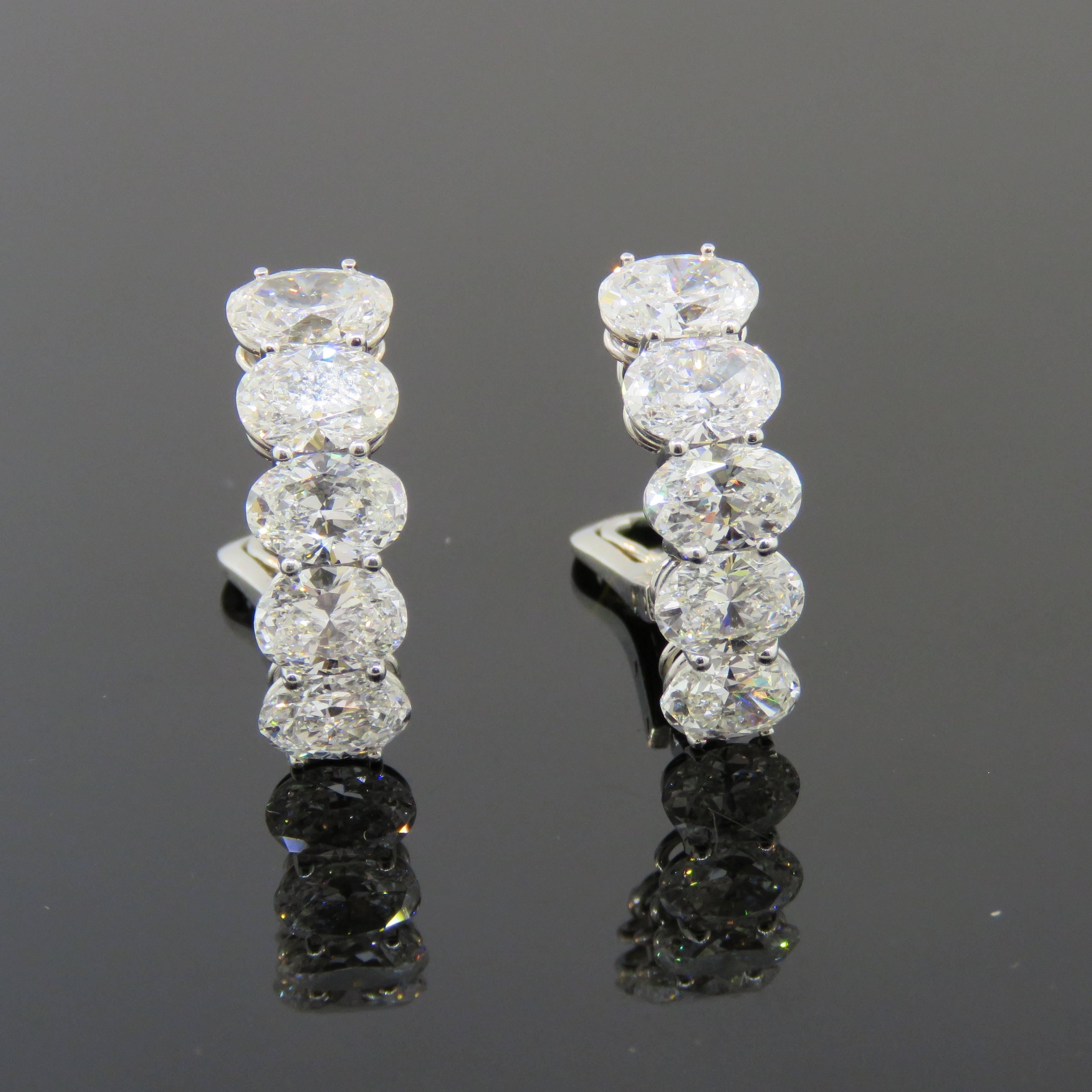 Van Cleef & Arpels Platinum Oval Diamond Earrings 6