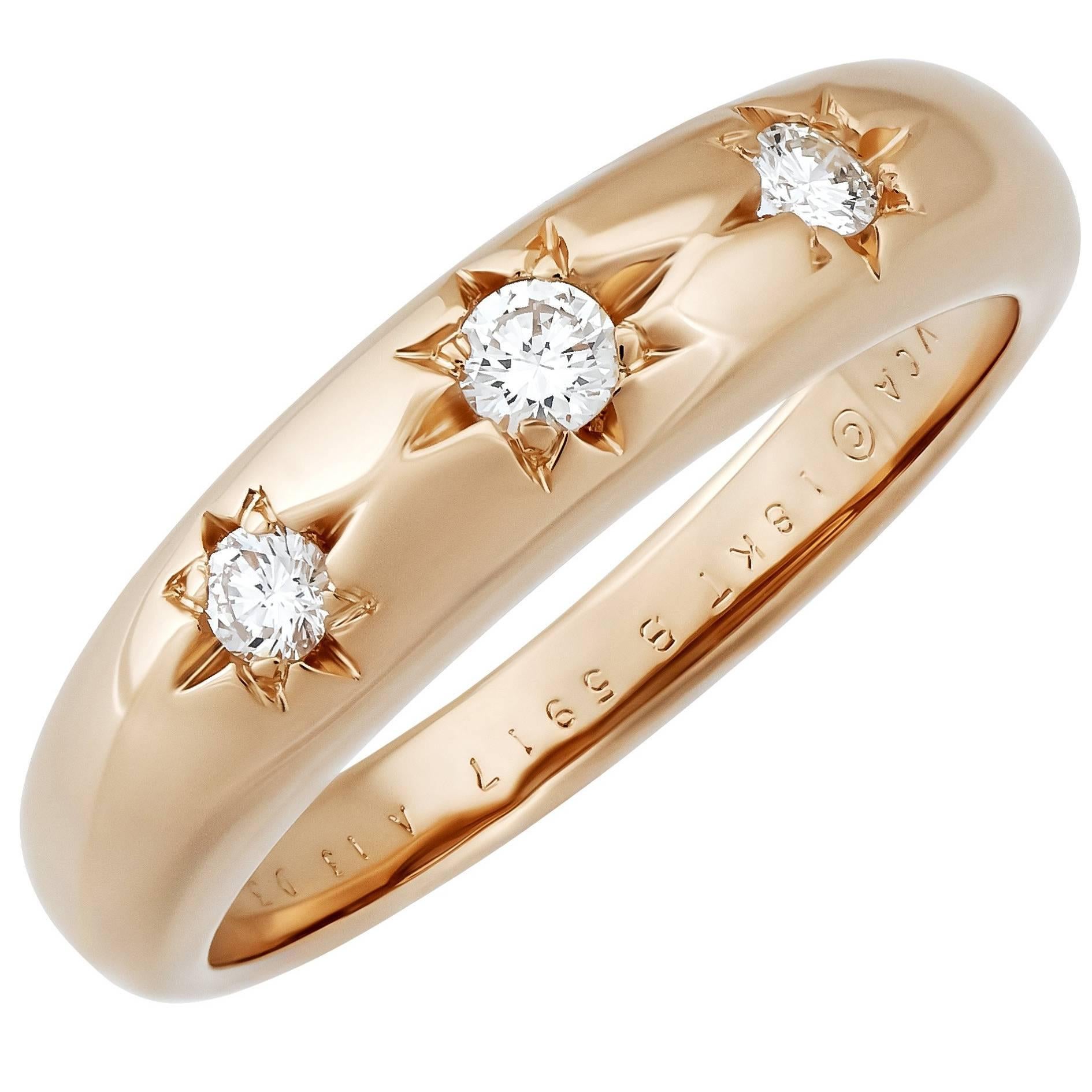 Van Cleef & Arpels 18 Karat Rose Gold Diamond Ring