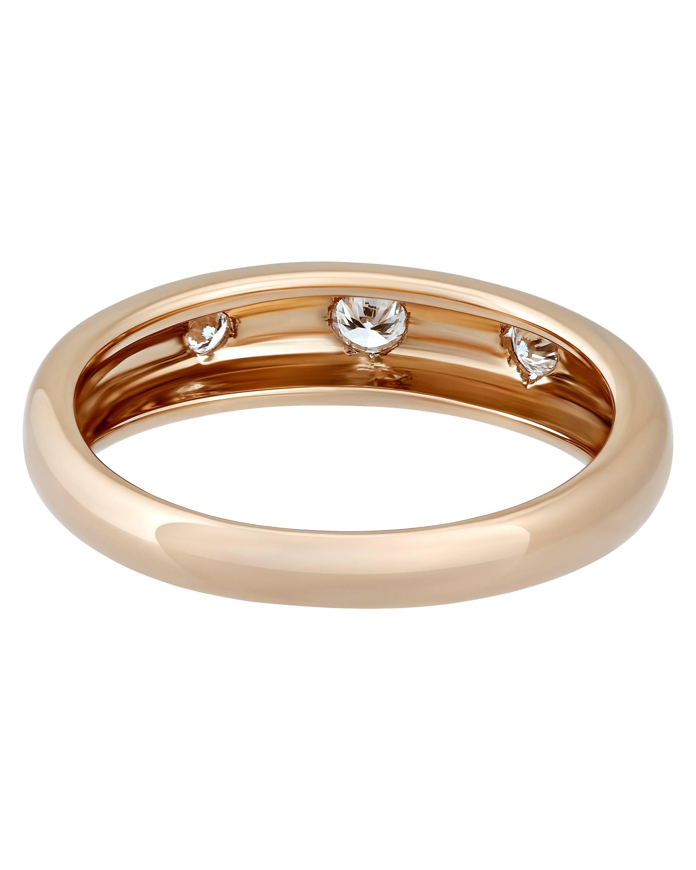 Round Cut Van Cleef & Arpels 18 Karat Rose Gold Diamond Ring