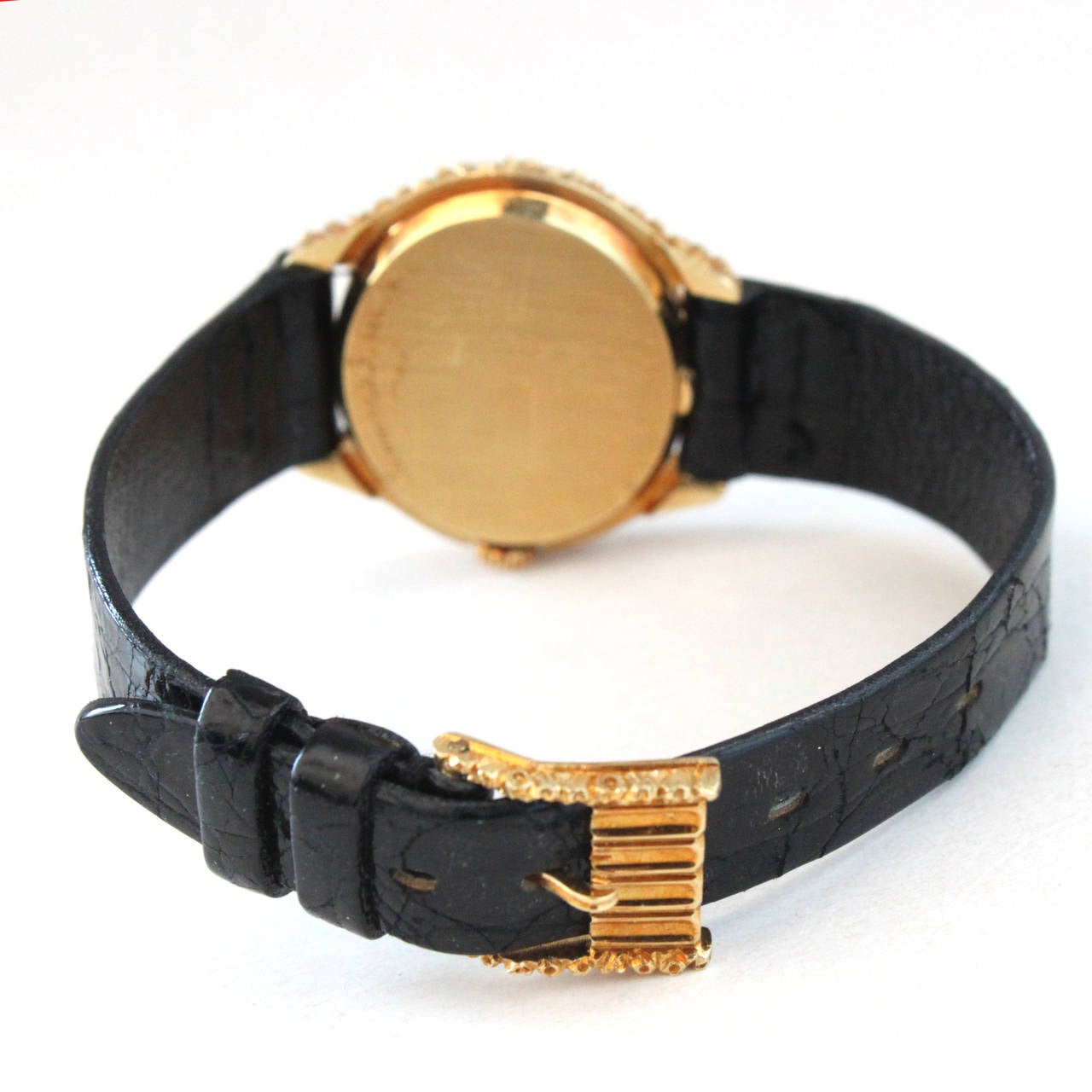 Women's or Men's Buccellati Girard-Perregaux Gold and Leather Wristwatch