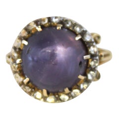 Bague victorienne en saphir violet étoilé, années 1890