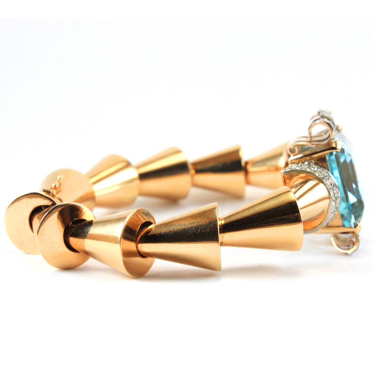 Retro Aquamarine Gold Bracelet 2