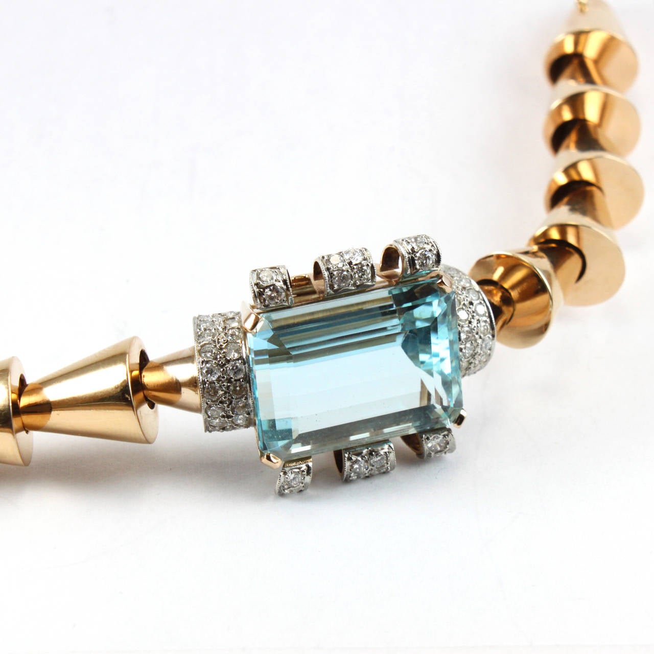 Women's Retro Aquamarine Gold Bracelet