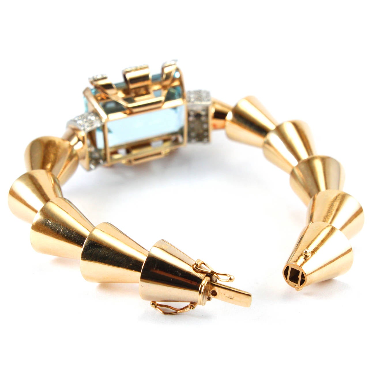 Retro Aquamarine Gold Bracelet 3