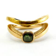 22K Textured Yellow Gold 1970s Biegel Alexandrite Ring