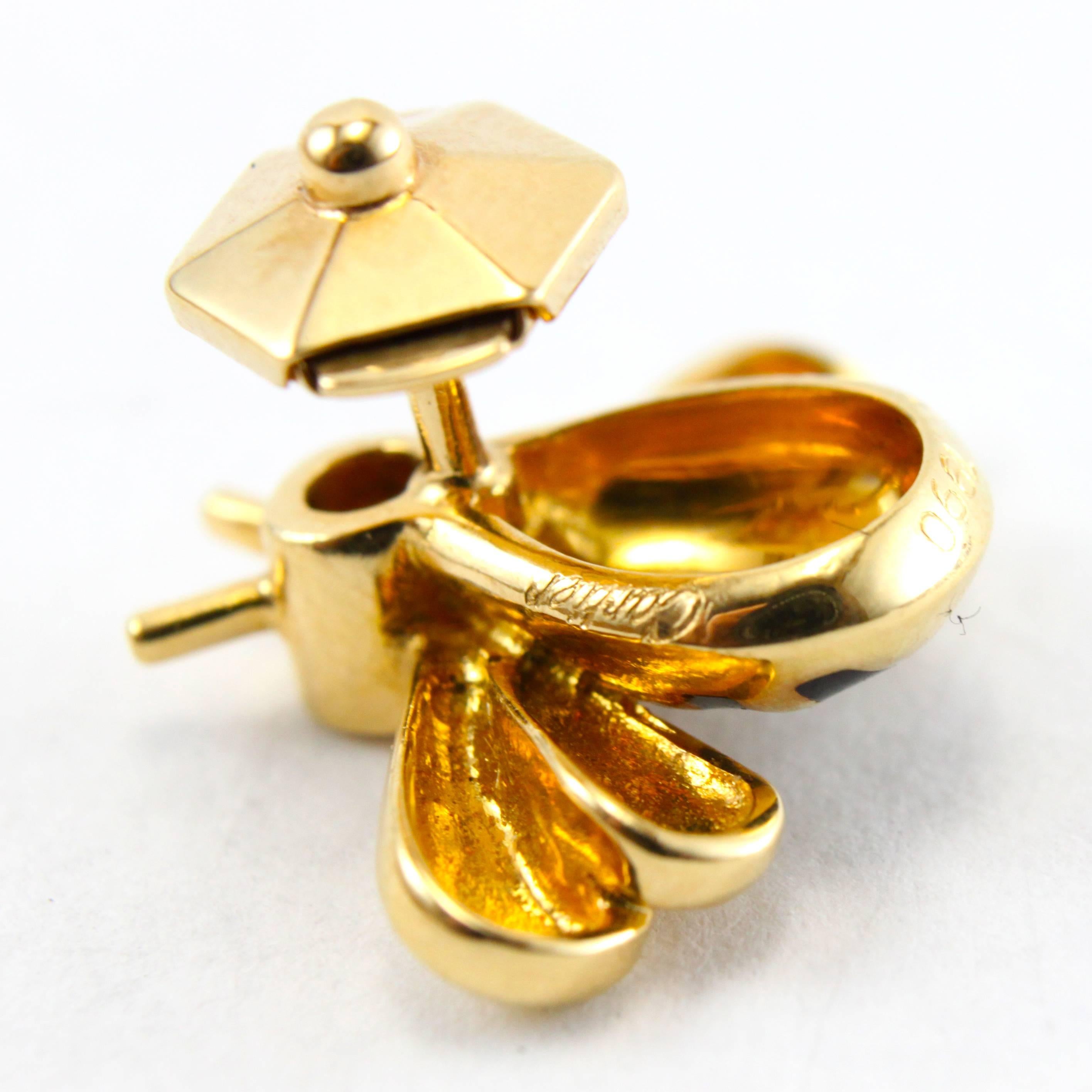 Modern Cartier Enamel Diamond Gold Bee Duck Ladybug Pins