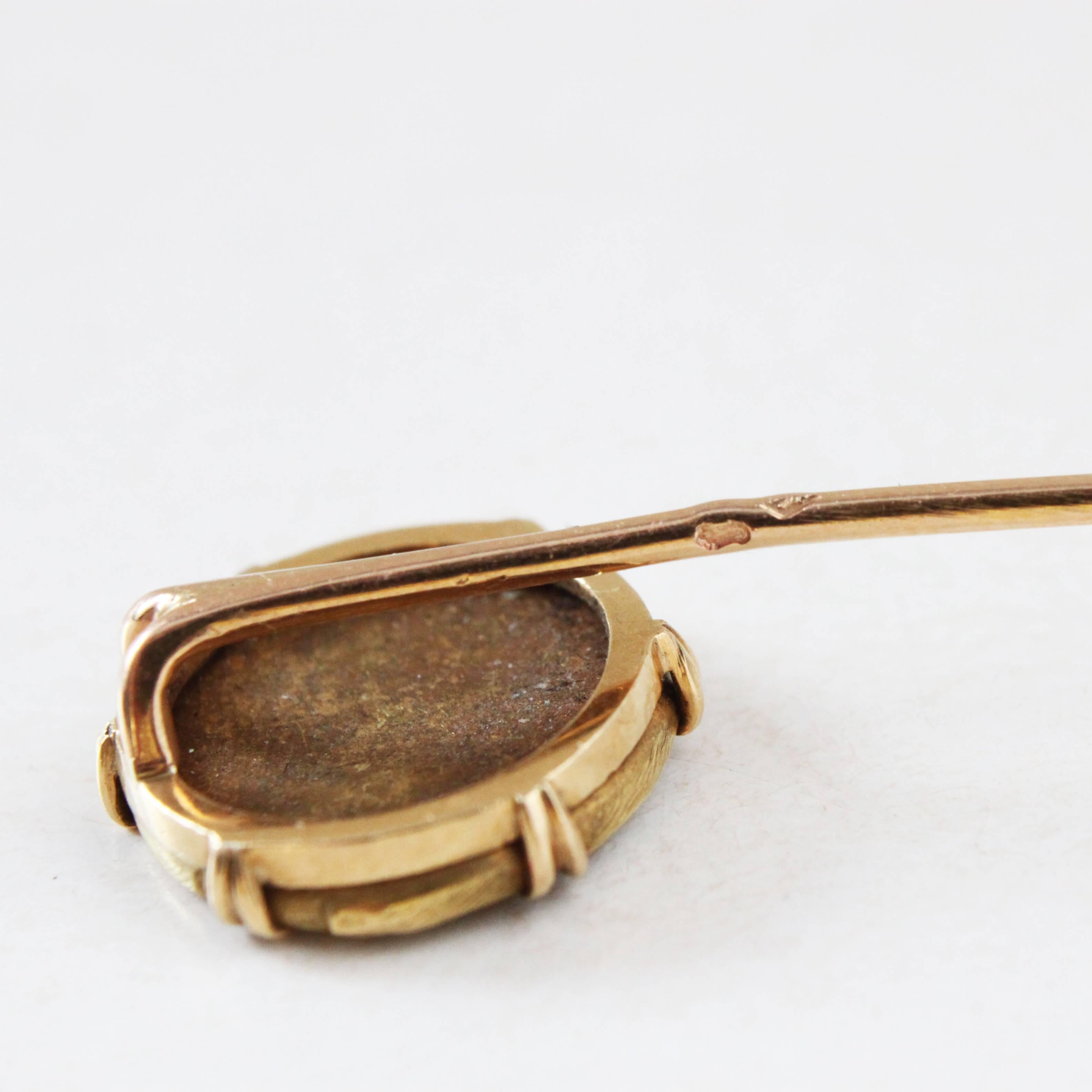 1910s Art Nouveau Ophelie Gold Stick Pin In Excellent Condition In Idar-Oberstein, DE