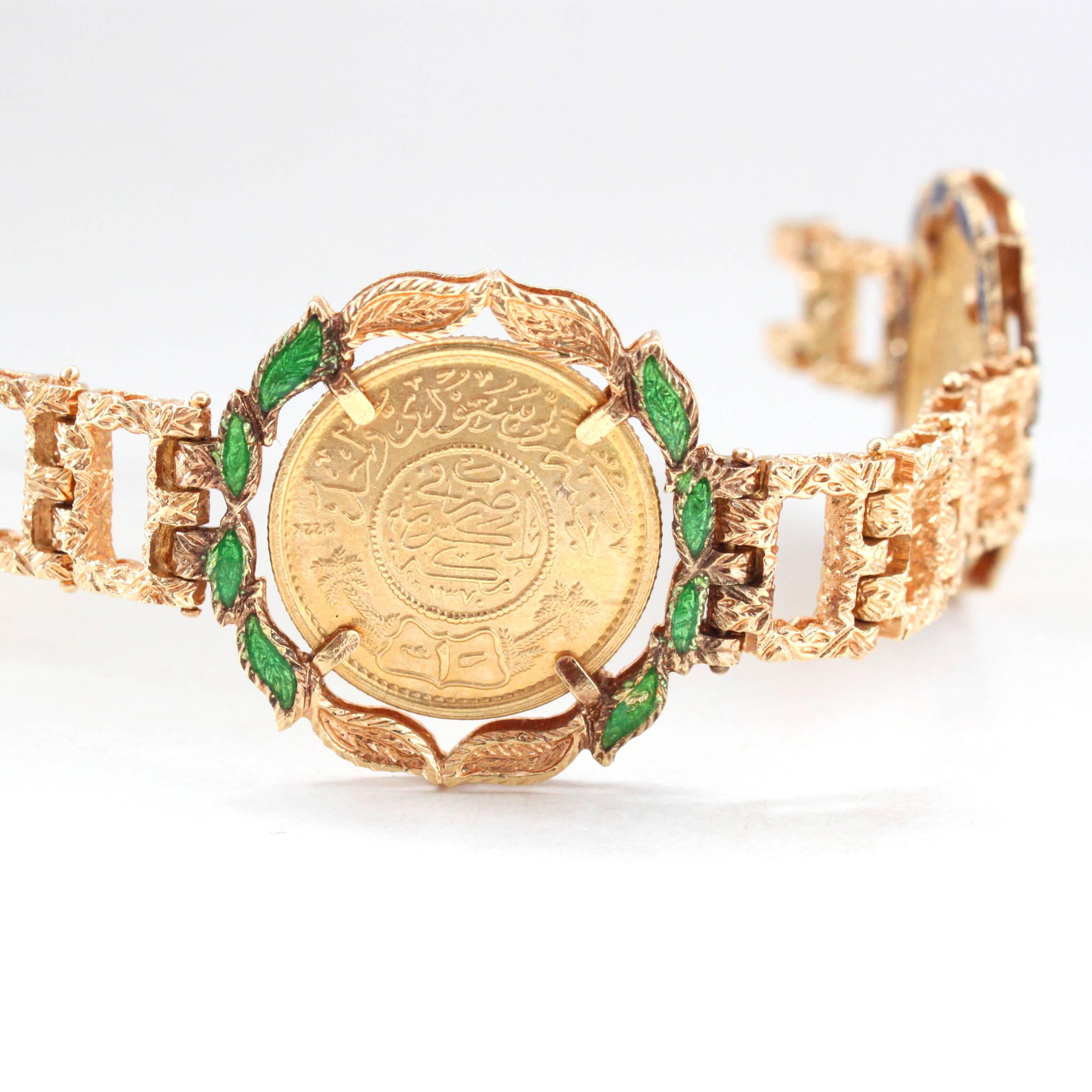22k gold coin bracelet
