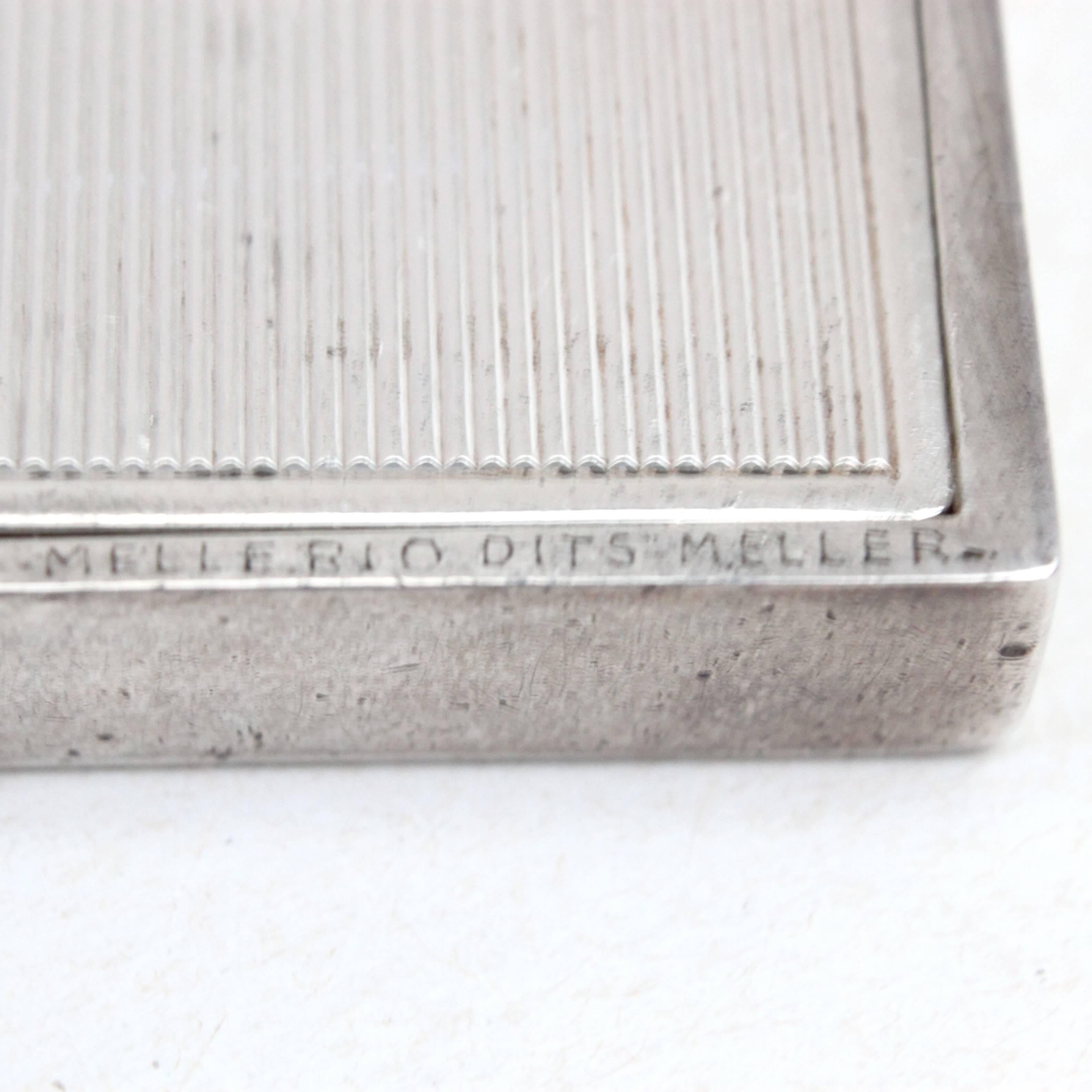 Mellerio Dits Meller Sapphire Silver Vanity Compact Box 1